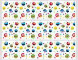 Sesame Street Polka Dot Face Edible Icing Wraps featuring Big Bird, Cookie Monster, Elmo & Oscar