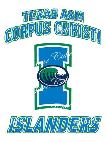 Texas A&M University Corpus Christi Logo Edible Icing Sheet Cake Decor Topper - TAMCC1