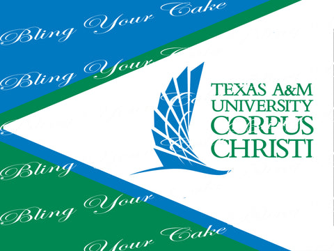 Texas A&M University Corpus Christi Flag Edible Icing Sheet Cake Decor Topper - TAMCC2