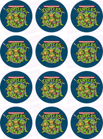 Teenage Mutant Ninja Turtles TMNT Inspired Edible Icing Cupcake Decor Toppers - TMNT2