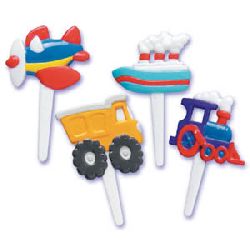 24 Transportation (Plane, Train, Ship & Truck) Cupcake Picks