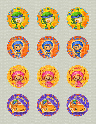 Team Umizoomi Inspired Edible Icing Cupcake Decor Toppers - TUZ2