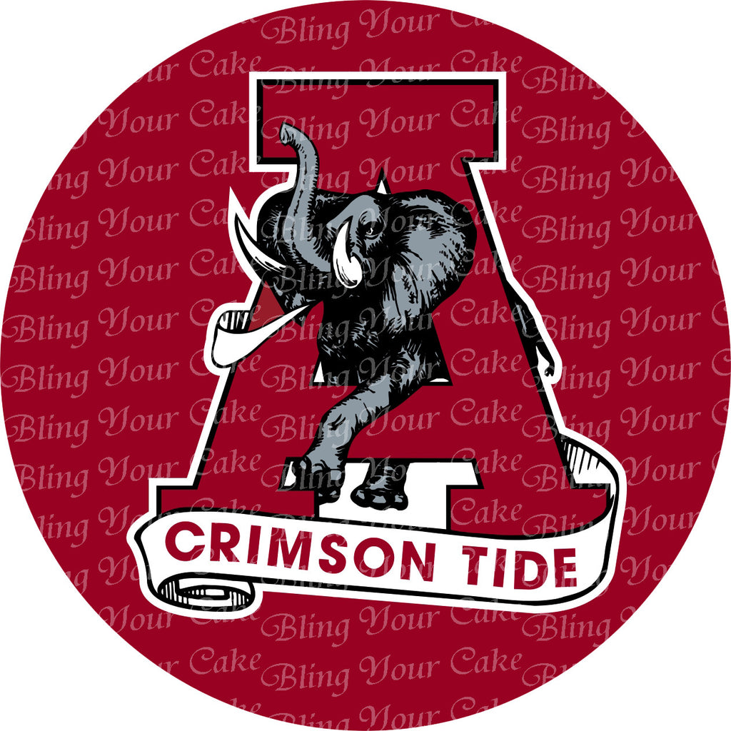 University of Alabama Big Al through the A Edible Icing Sheet Cake Decor Topper - UA5