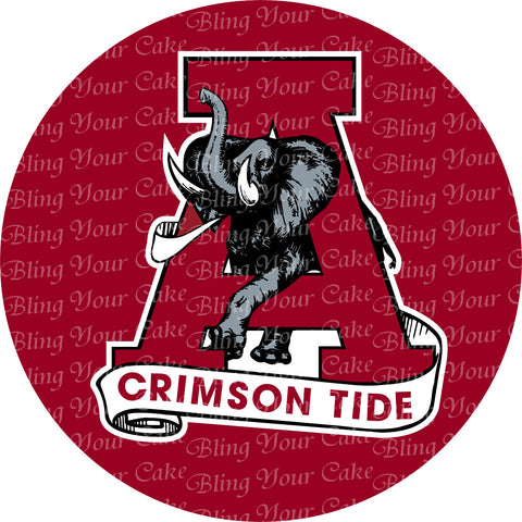 University of Alabama Big Al through the A Edible Icing Sheet Cake Decor Topper - UA5