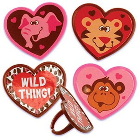 12 Wild Thing Heart-Shaped Cupcake Rings