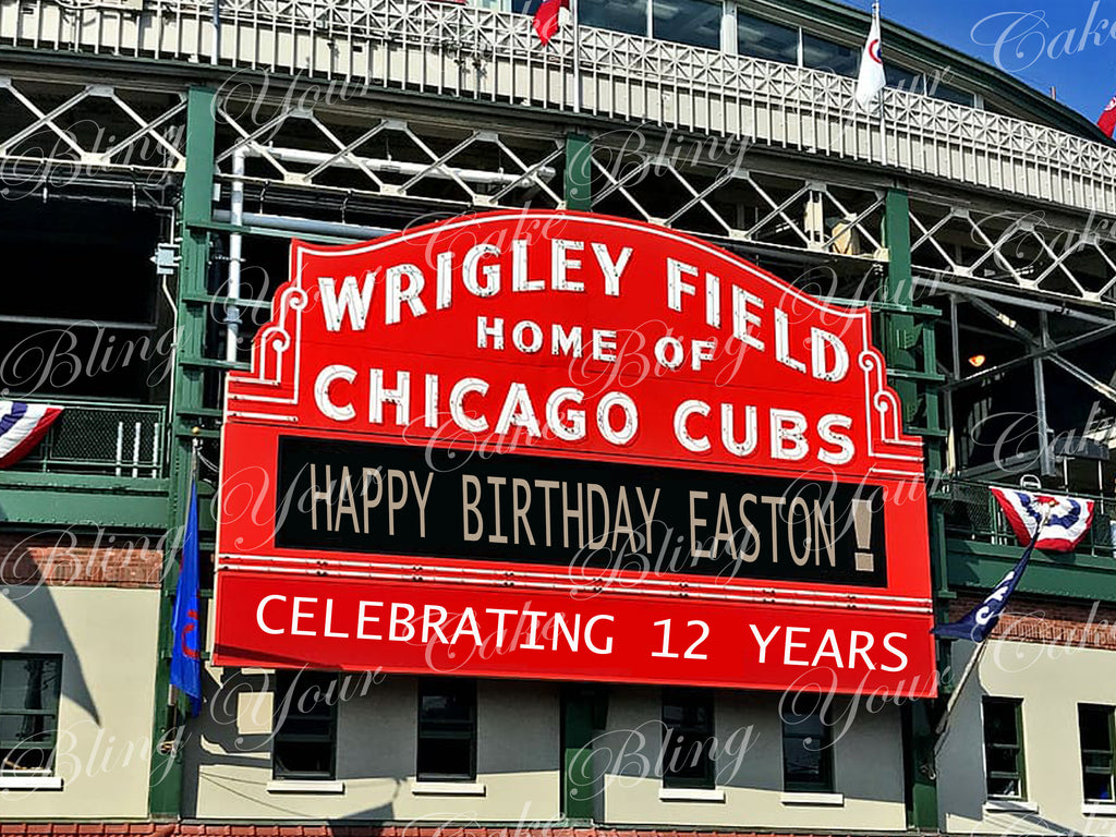 Wrigley Field Sign Edible Icing Sheet Cake Decor Topper - WF1