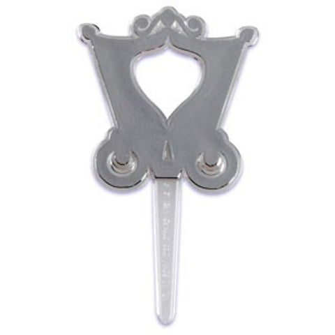 12 Silver Carriage Cupcake Picks