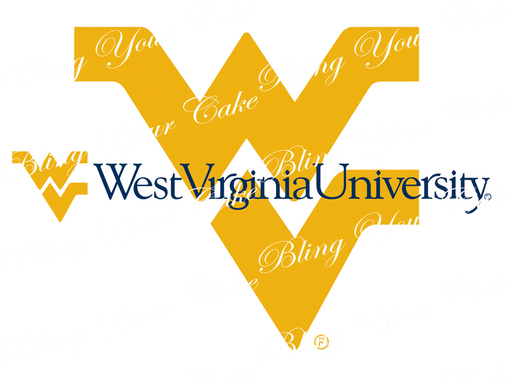 West Virginia University WVU Edible Icing Sheet Cake Decor Topper - WVU1
