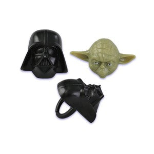 Star Wars Darth Vader and Yoda Cupcake Topper Rings - Set of 10