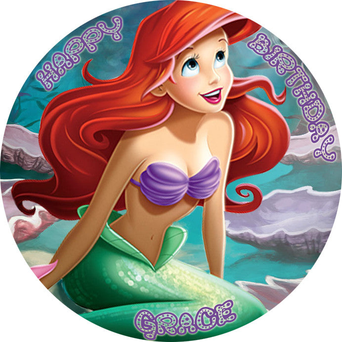 Ariel the Little Mermaid Edible Icing Sheet Cake Decor Topper - ALM3