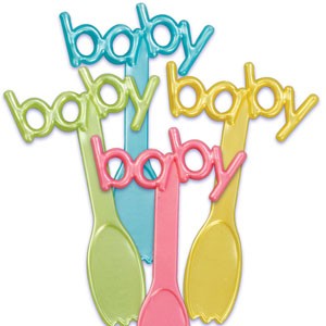 24 Baby Spoon Cupcake Topper Picks