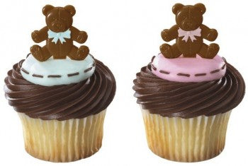 Teddy Bear Cupcake Picks - Set of 12