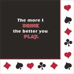 Card Playing Fun Beverage Napkins