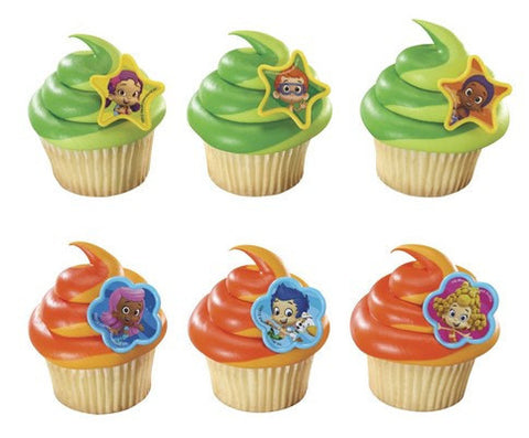 24 Bubble Guppies Cupcake Topper Rings