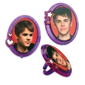 24 Justin Bieber Cupcake Topper Rings