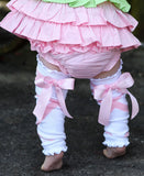 RuffleButts Pink Ballet Bow Legwarmers - OS
