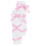 RuffleButts Pink Ballet Bow Legwarmers - OS