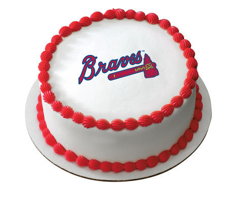 MLB Atlanta Braves Logo Edible Icing Sheet Cake Decor Topper