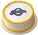 MLB Milwaukee Brewers Logo Edible Icing Sheet Cake Decor Topper