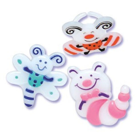 24 Glow in the Dark Cute as a Bug Cupcake Rings
