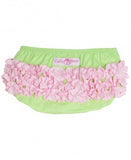 RuffleButts Lime with Pink RuffleButt - 3-6m