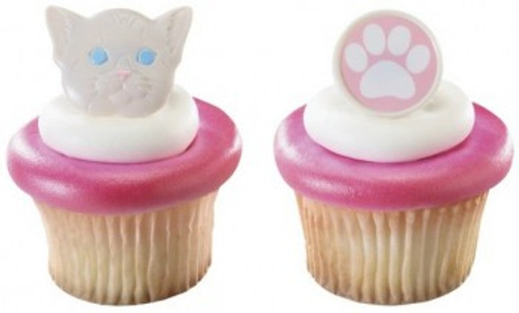 24 Kitty Cat Cupcake Rings