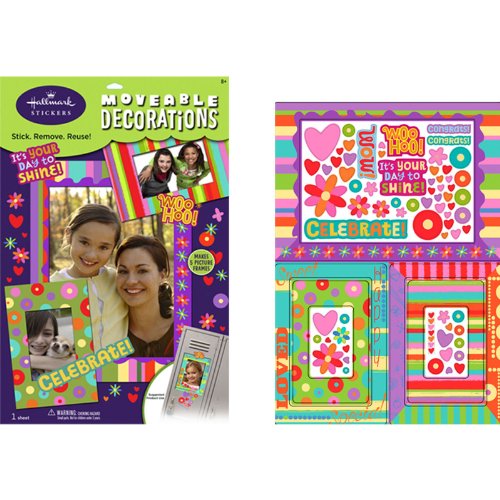 Celebrate Moveable Decorations Wall Stickers Happy Faces and Hearts Picture Frames