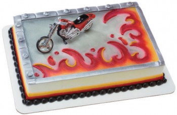 Red Hot Chopper Motorcycale Cake Topper