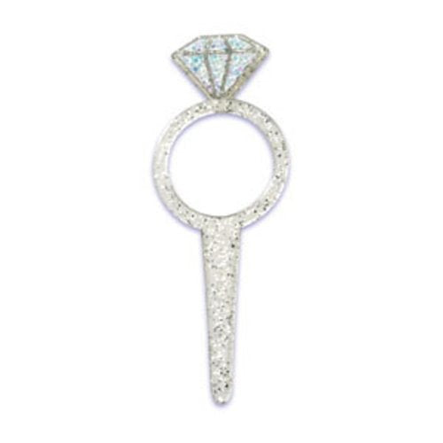 24 Diamond Ring Clear Cupcake Topper Picks