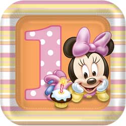 Minnie Mouse 1st Birthday Dessert Plates
