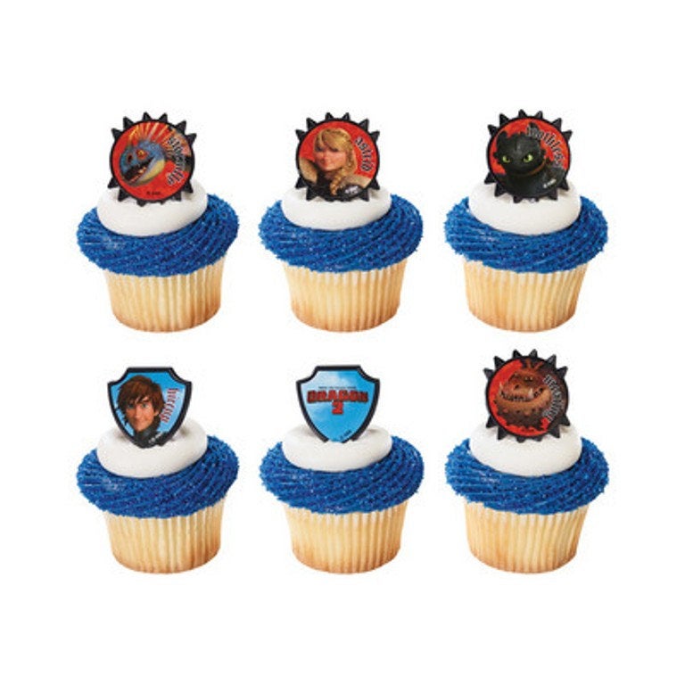 How to Train Your Dragon Cupcake Topper Rings - Set of 13