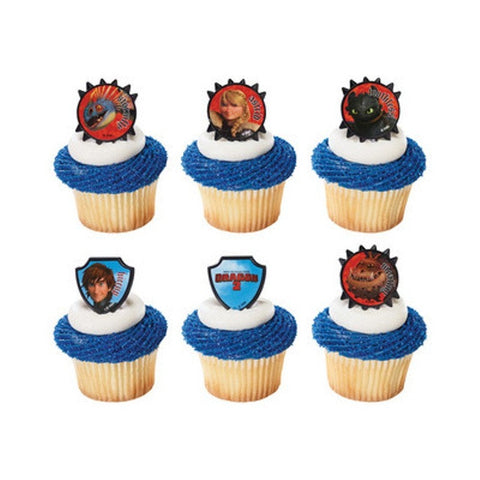 How to Train Your Dragon Cupcake Topper Rings - Set of 13
