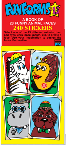 Funny Animals Funforms Sticker Book 13