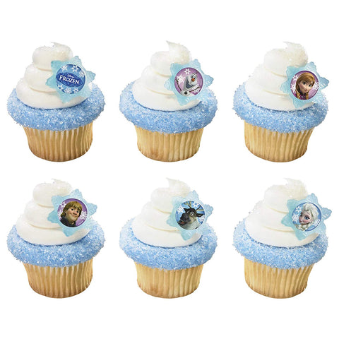 24 Disney Frozen Cupcake Topper Rings
