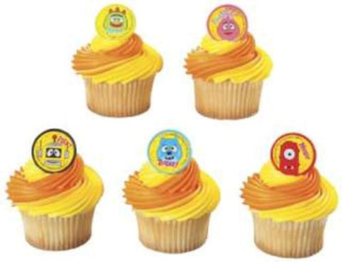 12 Yo Gabba Gabba! Brobee & Friends Cupcake Rings Topper Party Favor Cake Decor