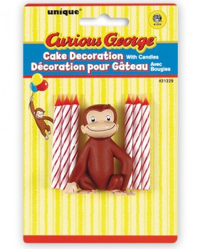 Curious George Cake Decoration with Candles