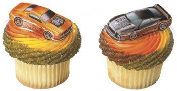 12 Hot Wheels Car Pop Top Plac Cupcake Toppers