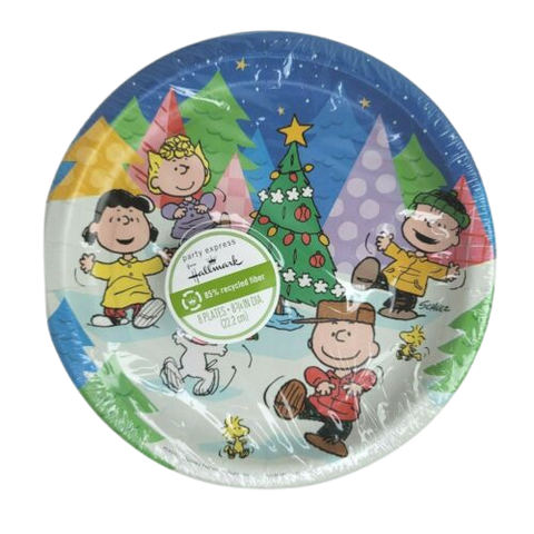Peanuts  Charlie Brown and Friends Christmas Dinner Plates