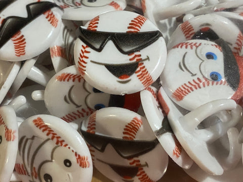 24 Baseball Character Cupcake Topper Rings