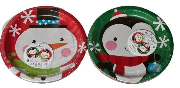 Christmas Charmers Santa Penguin and Snowman Dessert Plates