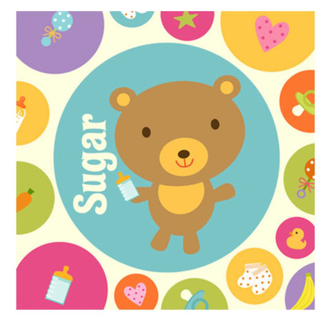 Baby Animal Polka Dots Safari Beverage Napkins