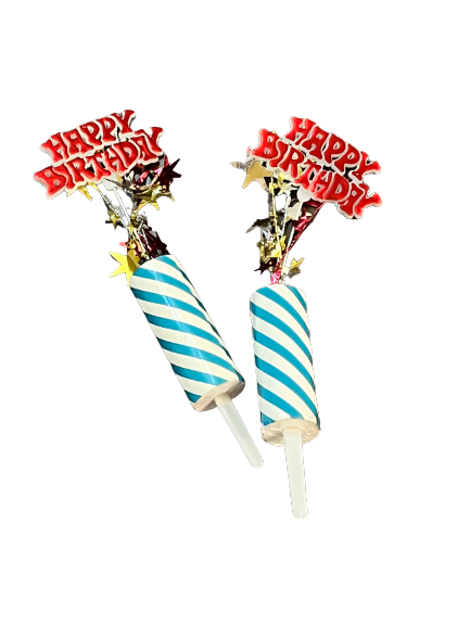 Patriotic Happy Birthday Fireworks Cake Toppers