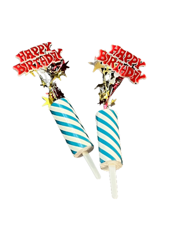 Patriotic Happy Birthday Fireworks Cake Toppers