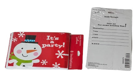 Christmas Charmers Snowman Party Invitations