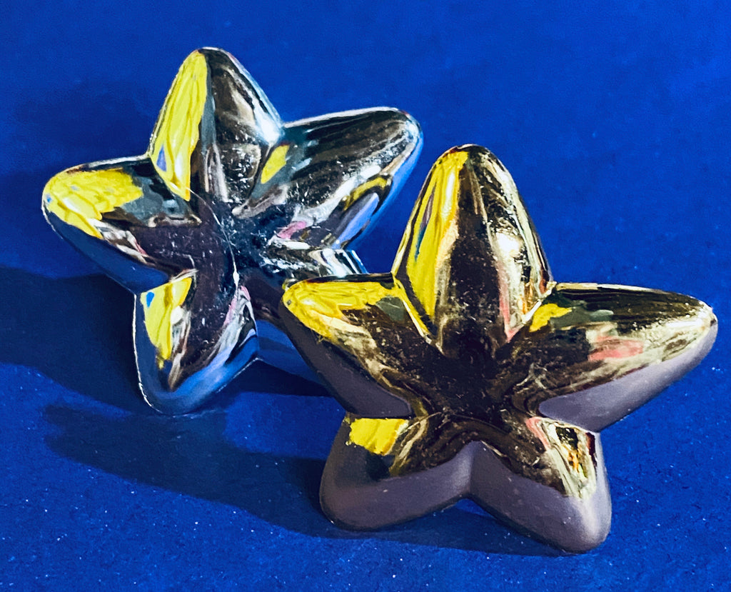 24 Silver & Gold Stars Cupcake Rings