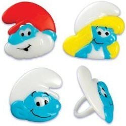 12 The Smurfs Cupcake Rings
