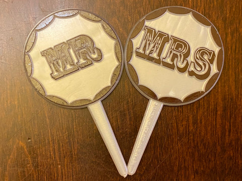 24 Mr & Mrs Western Cupcake Topper Picks