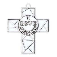 I Love Jesus Cross Suncatcher