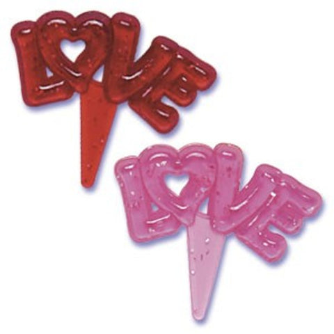 12 Love Glitter Jewel Cupcake Picks