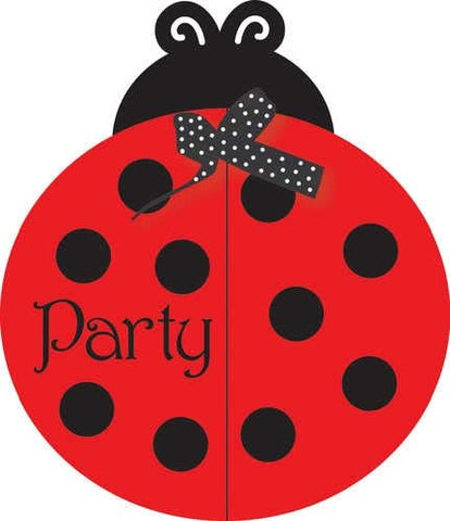 Ladybug Fancy Party Invitations with Ribbon
